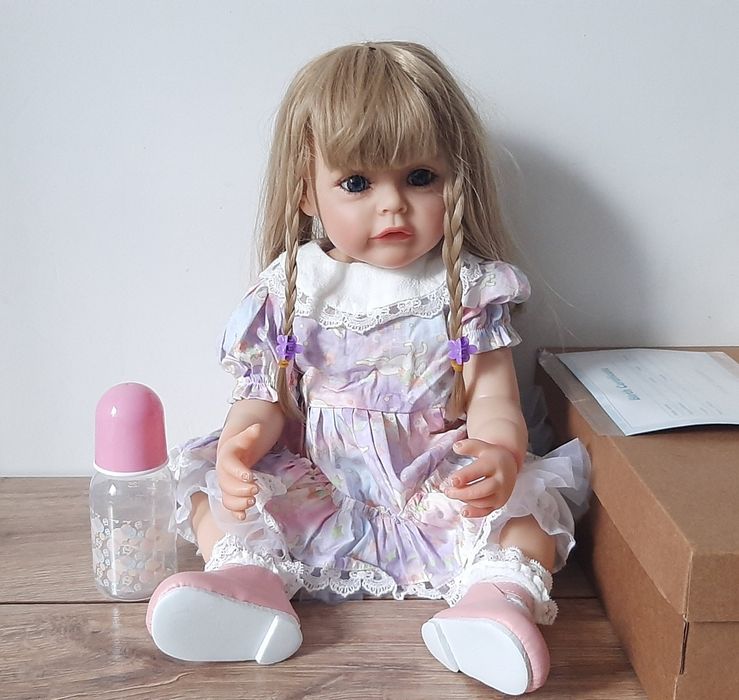 Реалистичная кукла реборн 55см.Очень мягкий немецкий силикон