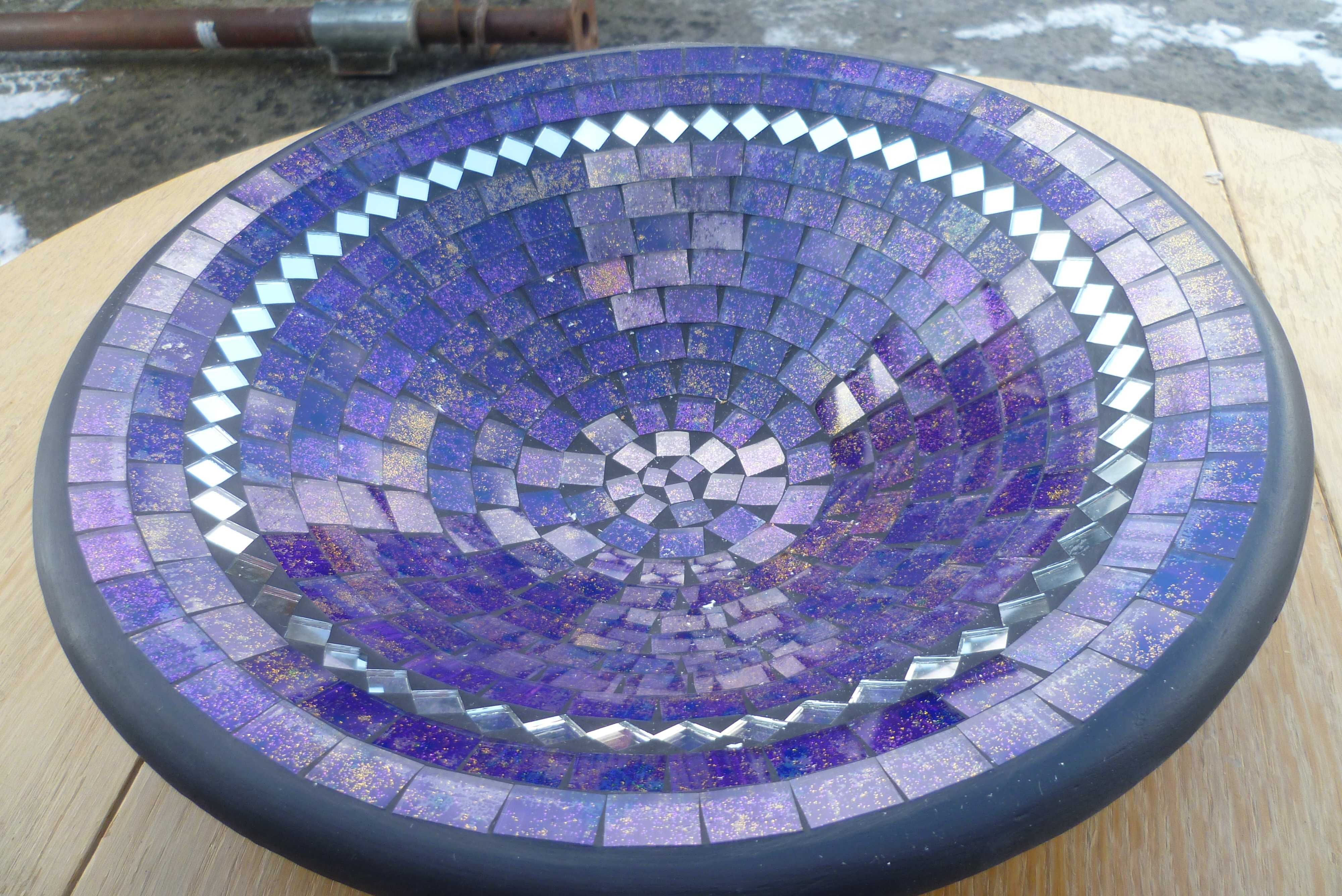 ozdobna patera ceramiczna mozaika handmade 28cm nr 01 / na prezent