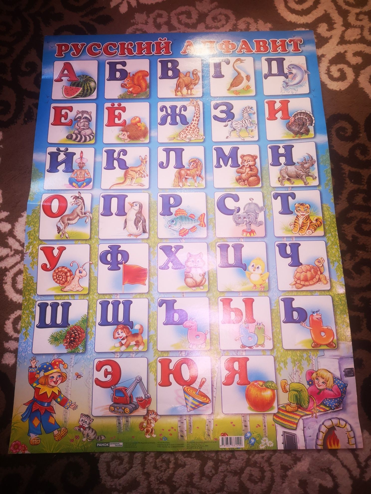 Плакат алфавит русский, английский