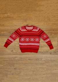 Женский свитер (с орнаментом)(красного цвета)