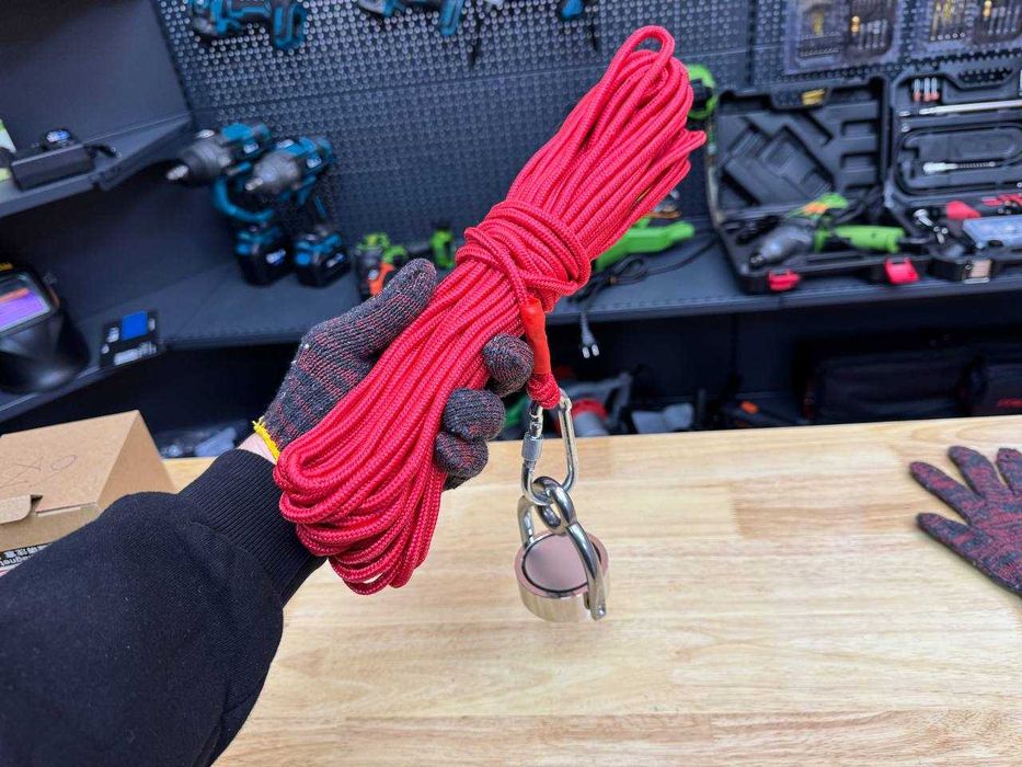 Неодимовий Магніт 60-4 на 150 кг + Мотузка 20 м D4 + Рукавички Набір