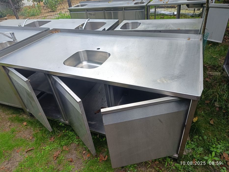 Używana szafka blat roboczy ze zlewem i drzwiczkami