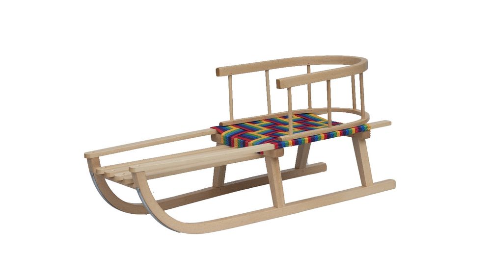 Sanki drewniane na pasach + sznurek