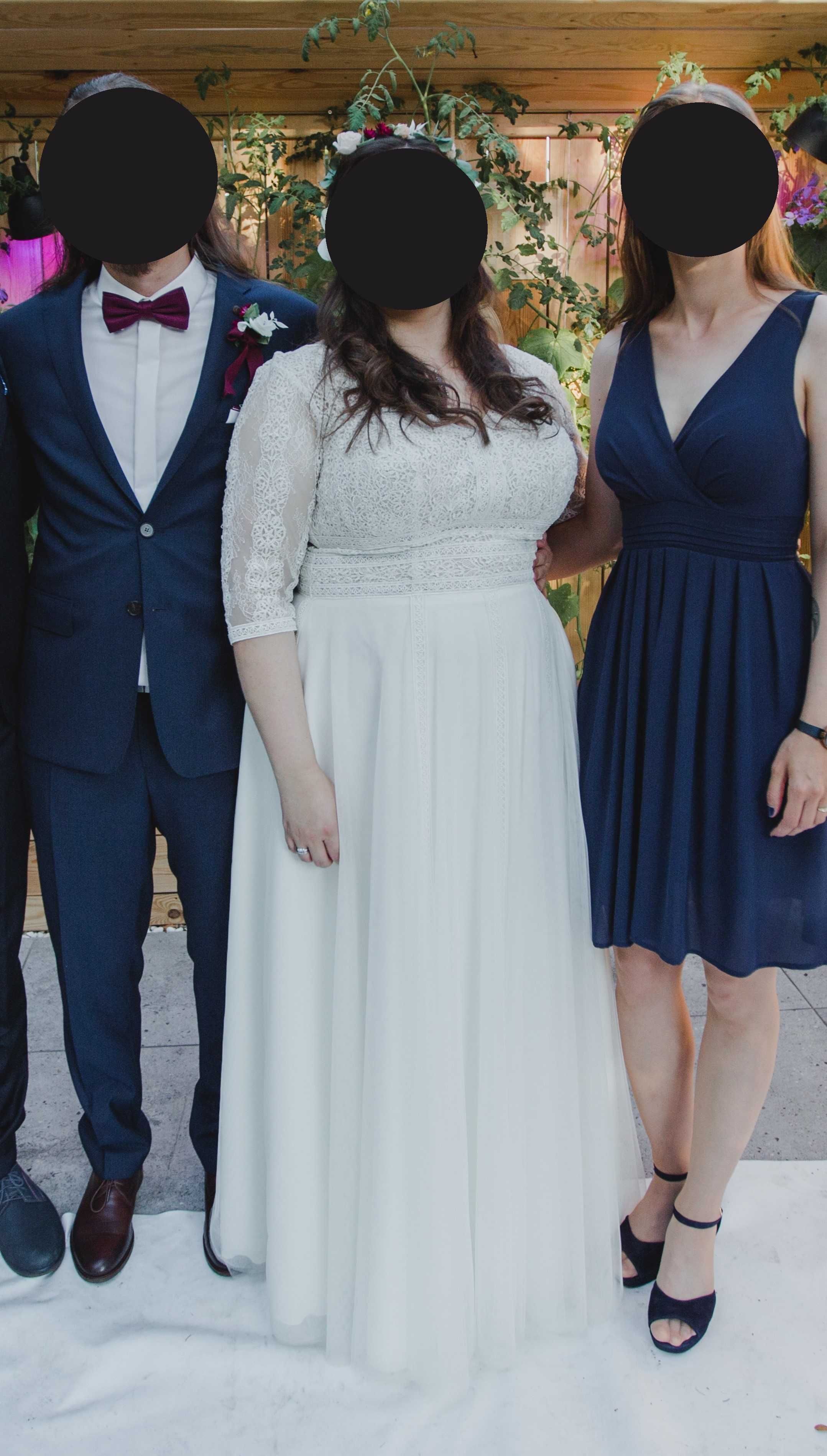 Suknia ślubna plus size 46/48 boho