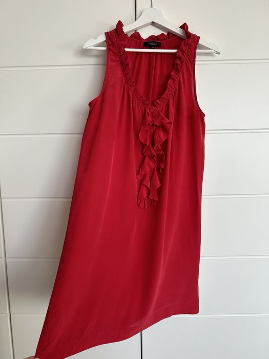 Czerwona jedwabna sukienka długa koszula Donna Mario Conti 40