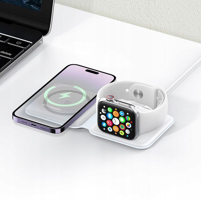 Składana Ładowarka Bezprzewodowa Qi Do Iphone / Watch 15W