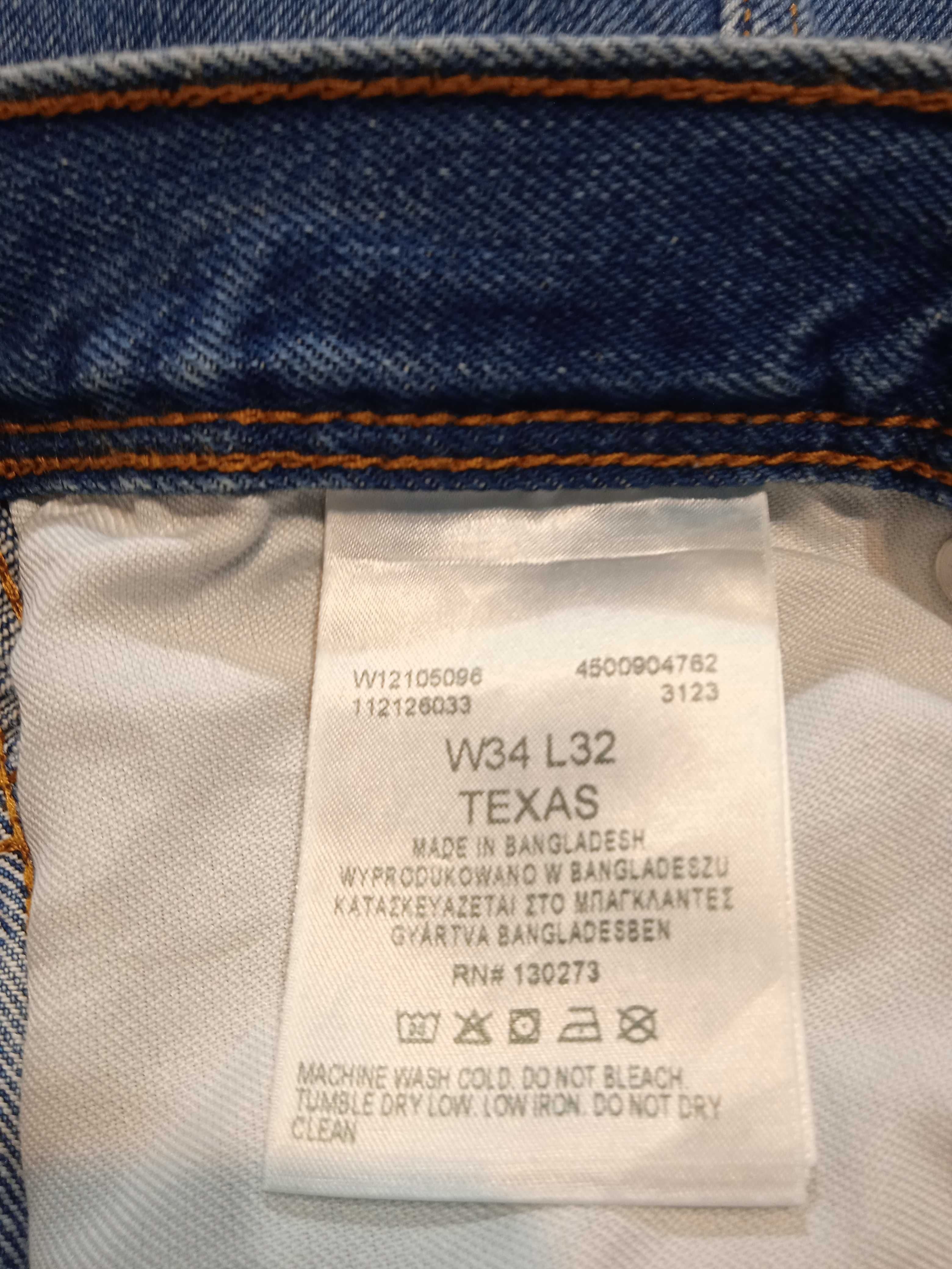 Wrangler Texas 821 Authentic Straight spodnie jeansy W34 L32