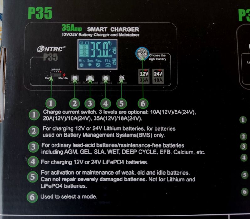 Ładowarka do LIFEPO4 HTRC P35 35A 12V 24V