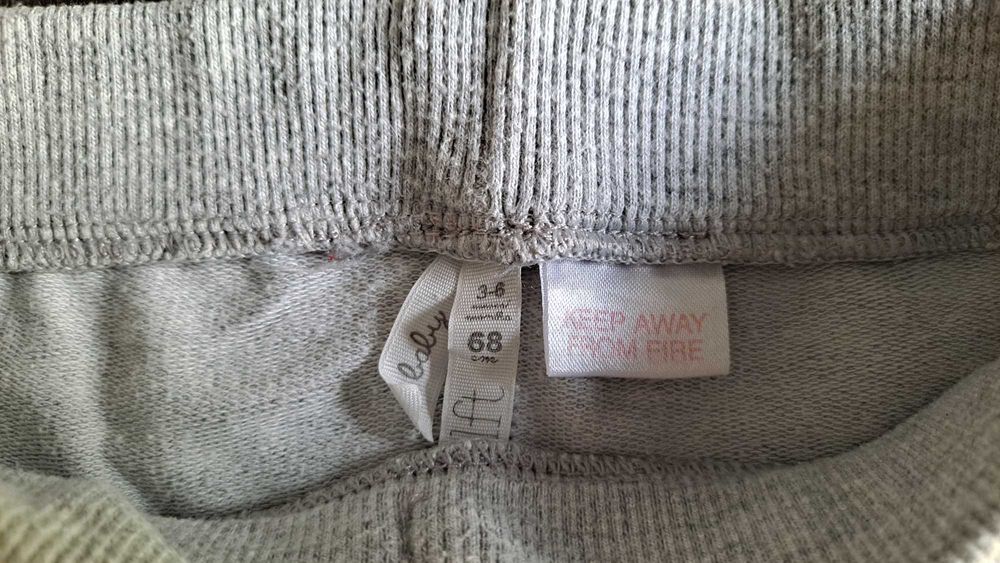Calça de algodão Lefties com fio na cintura Cinzenta