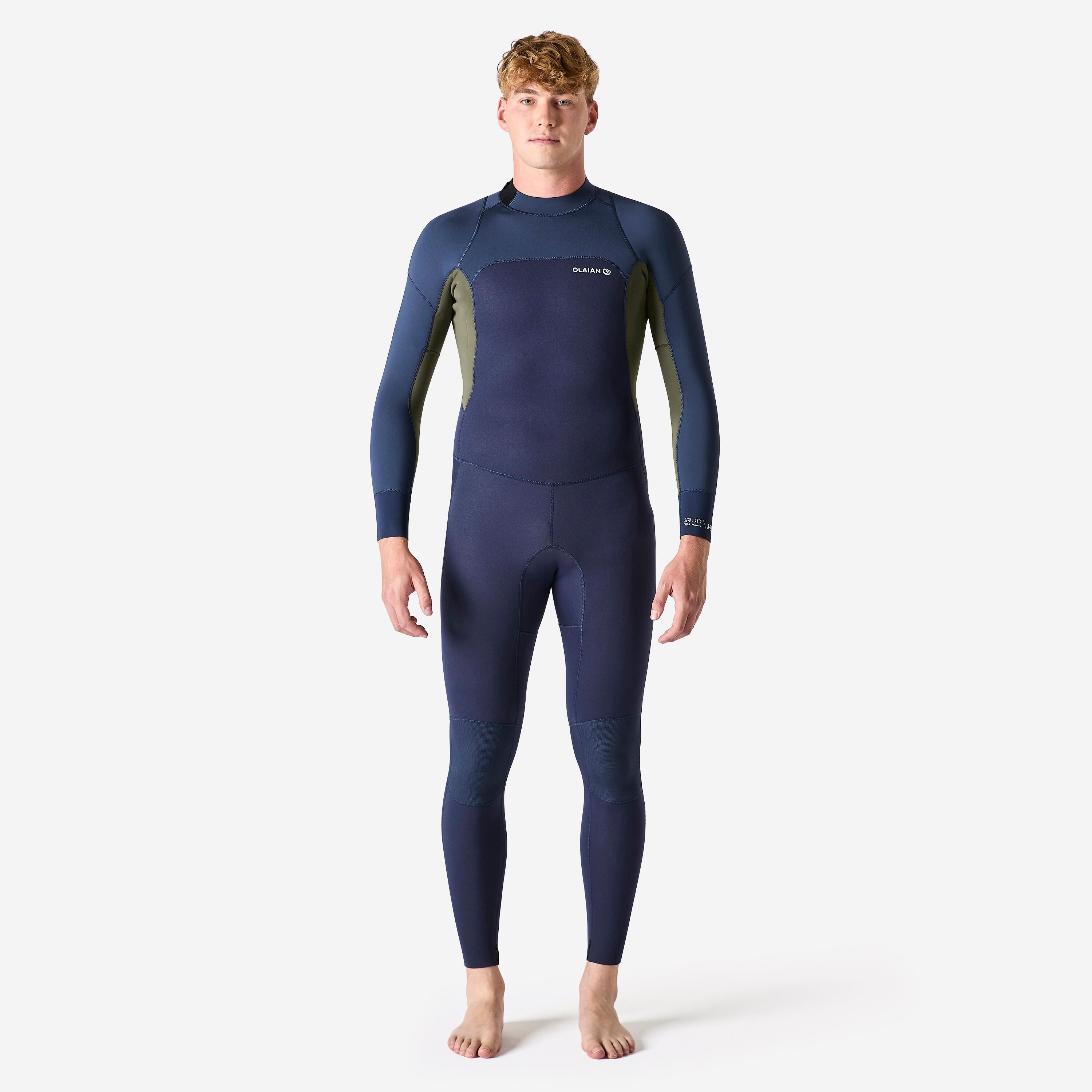Fato de SURF Homem 500 Neopreno 3/2 mm Azul Caqui