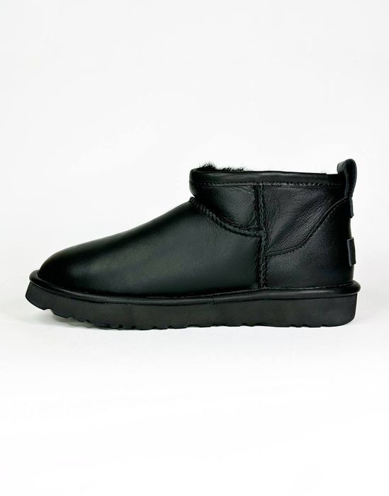 Уггі Чоловічі UGG Ultra Mini Black (Шкіра) Size 44 Новинка