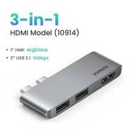 Ugreen HDMI, Type-c Двойной, USB 3.1 Hub, Хаб 3 в 1, Разветвитель