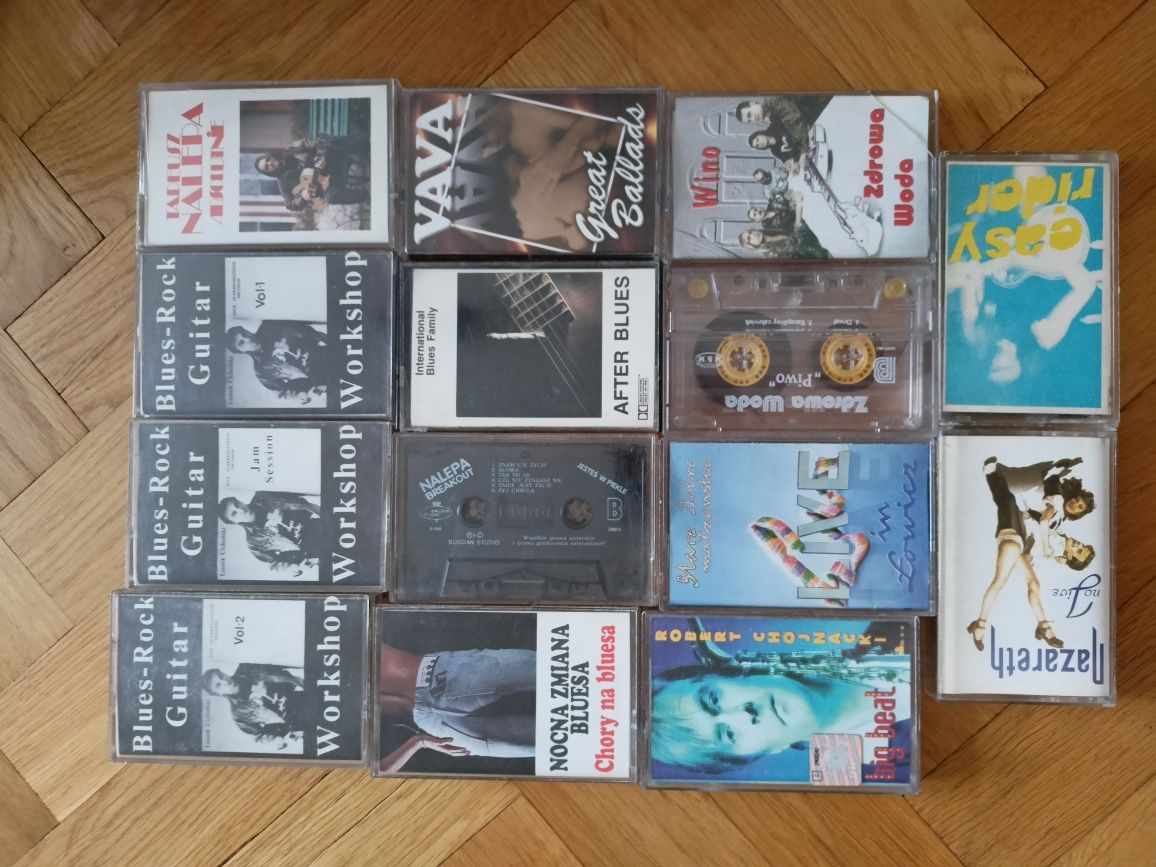 Kasety metallica ozzy dżem ac/dc tsa elektryczne gitary budka suflera