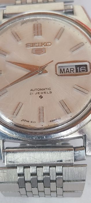 Relógio marca Seiko 5, 21 Jewels 6119, 017888 Japan A, automático