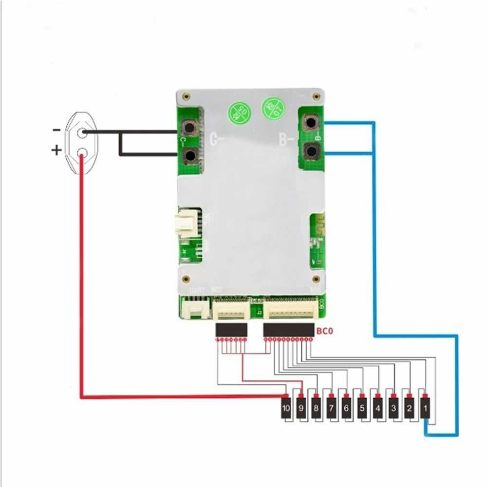 Смарт БМС на 120 Ампер BMS JBD 10S-17S SP17S005 V1.8 с блютузом