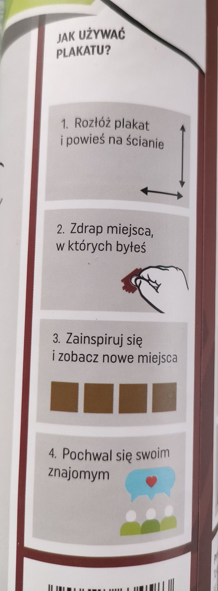 100 miejsc do zobaczenia Polska mapa zdrapka plakat