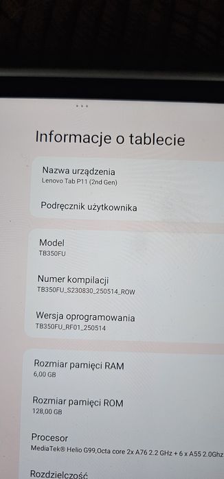 Tablet Lenovo tab 11 drugiej gen.