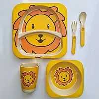 Детский набор посуды бамбуковый 5 предметов для кормления Детей