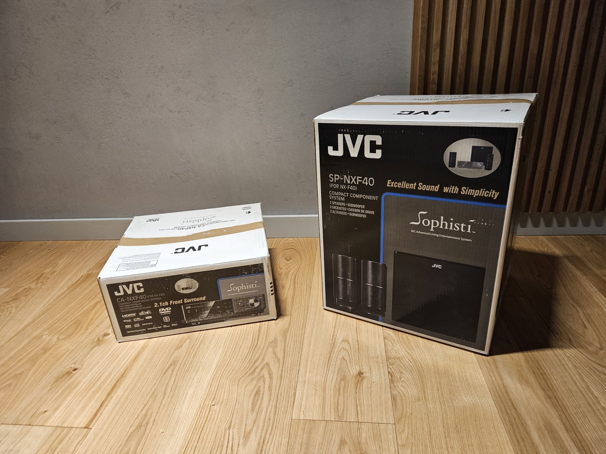 Kino domowe JVC SP-NXF40 4.1 aktywny subwoofer i dwa podwójne głośniki