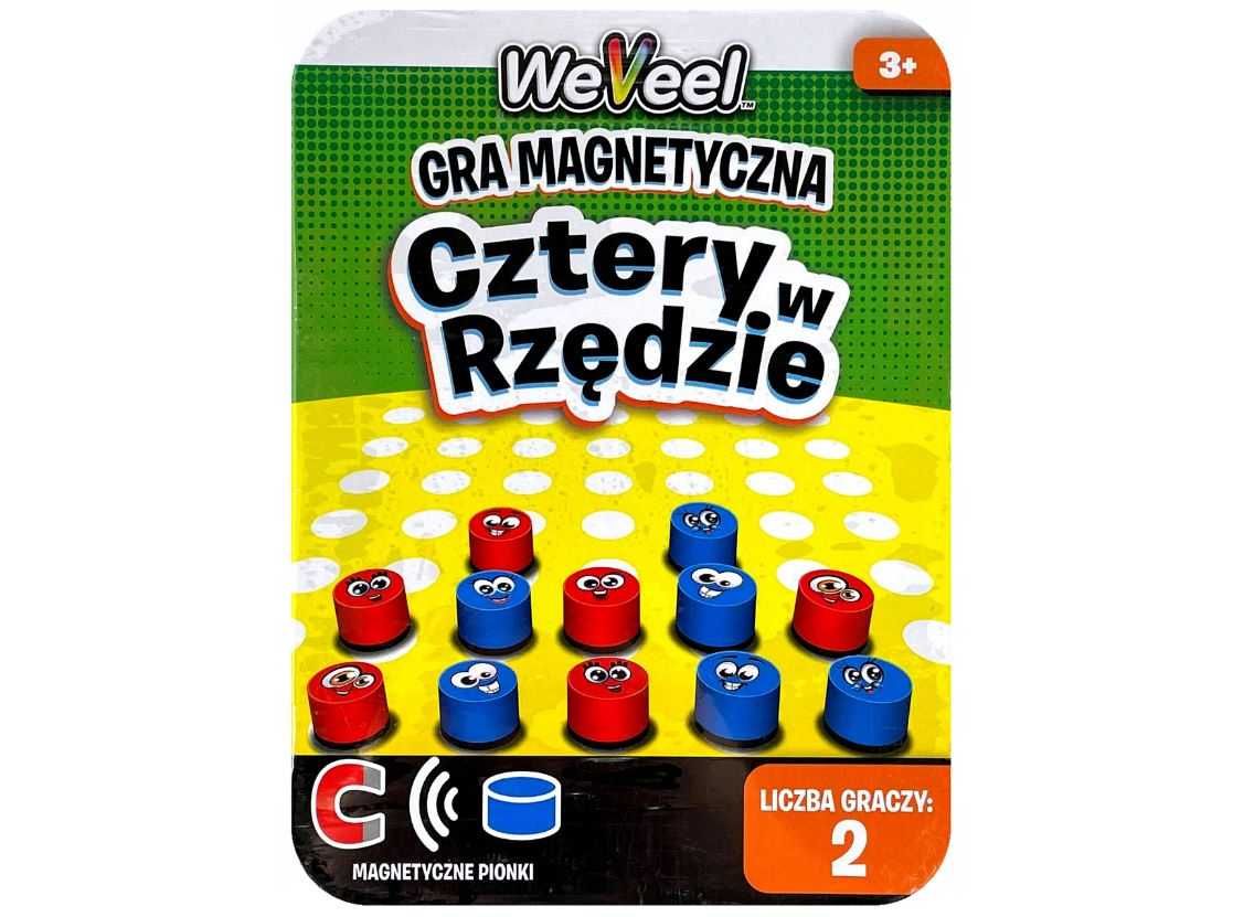 Podróżna gra magnetyczna w metalowym pudełku Cztery w rzędzie