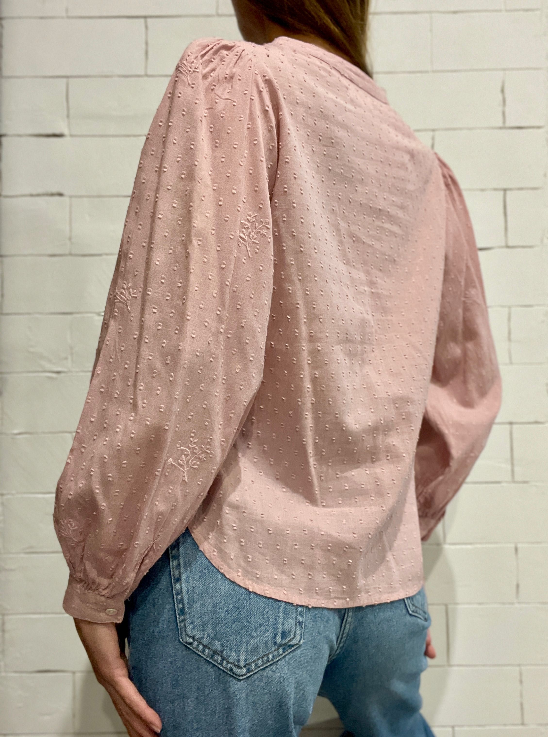 Блуза із прошви рожева