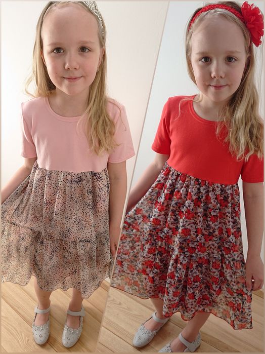 Sukienka wizytowa, szyfonowa rozmiar 86 -110