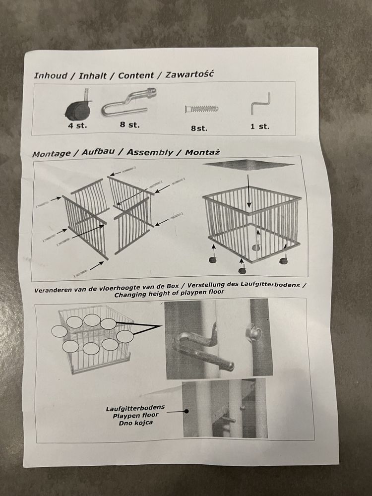 Kojec drewniany Grapi 80x100 na kółkach NOWY