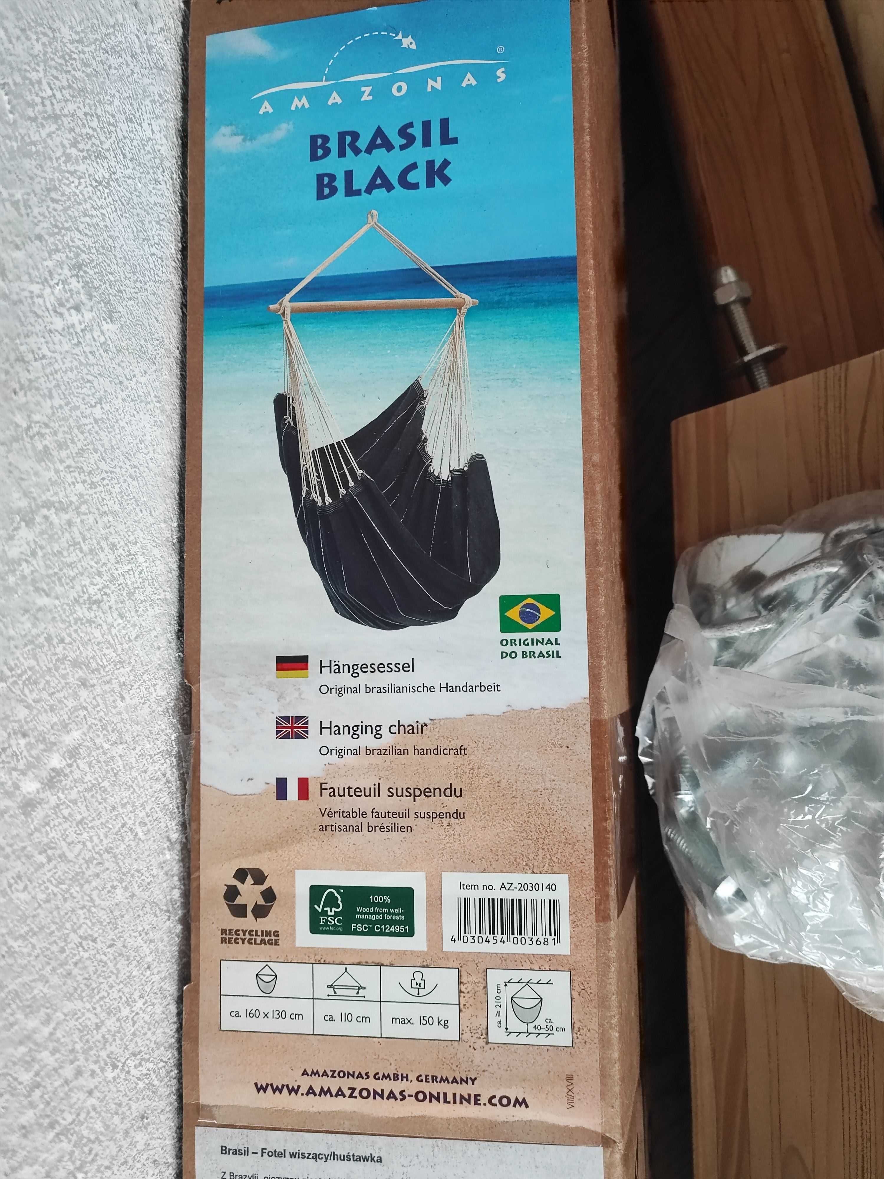 Fotel wiszący Amazonas z porządnym drewnianym stelażem