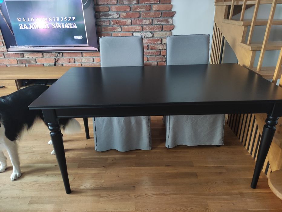 Stół rozkładany czarny Ikea