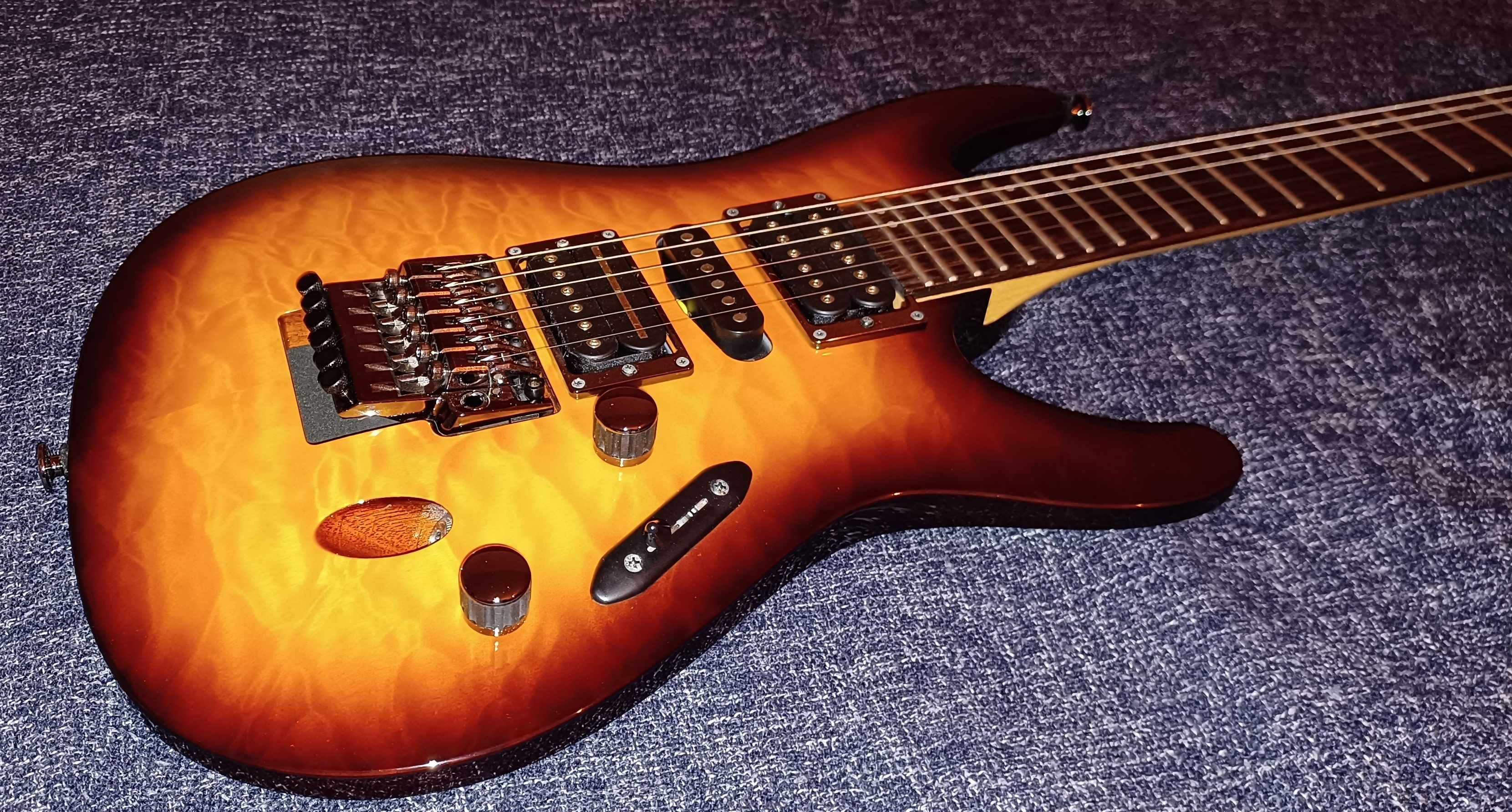 Ibanez Prestige S5570Q-RBB + case, ideał, Japan, lo-pro edge