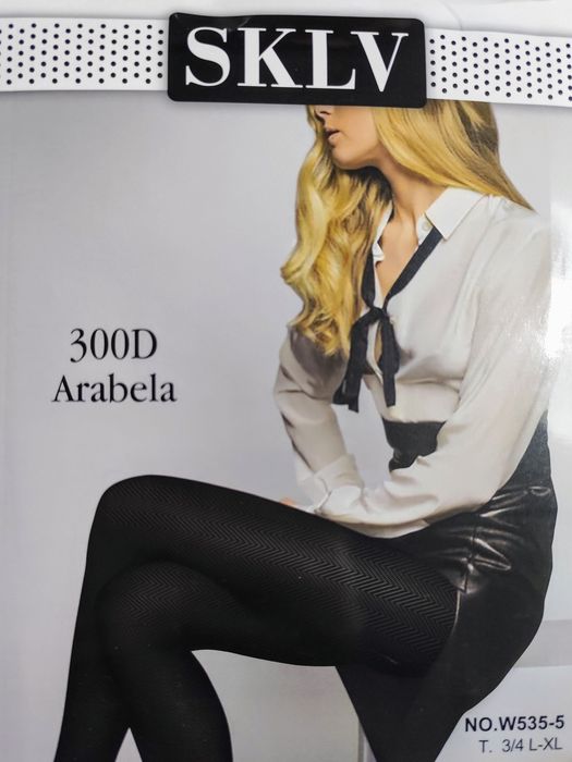 Oryginalne rajstopy w jodełkę 3/4