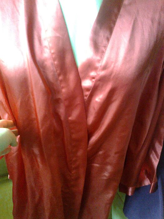 шелковый женский халат, пэ, L, алый