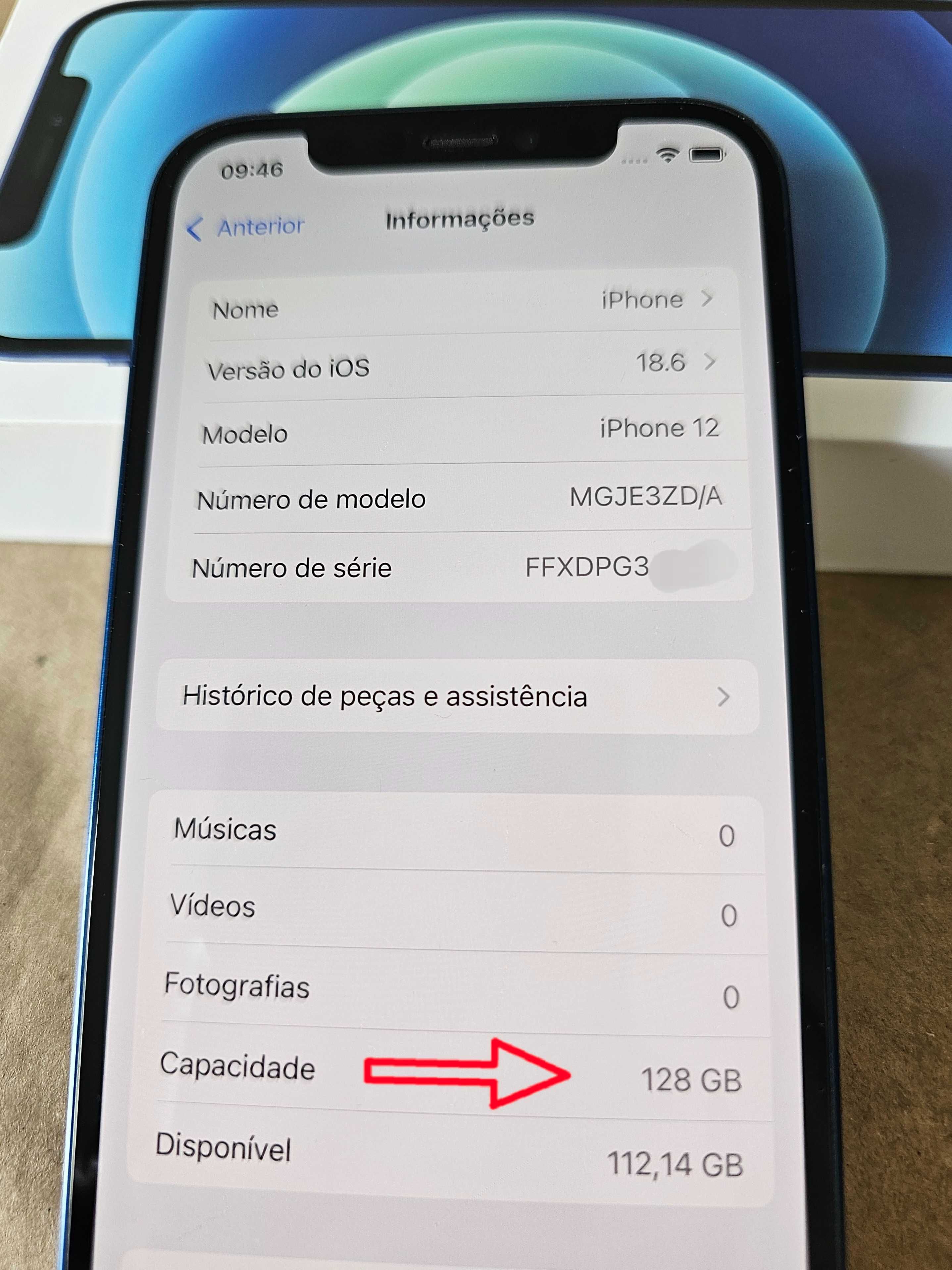 Iphone 12 128Gb.  74% Bateria.  Muito bom estado.