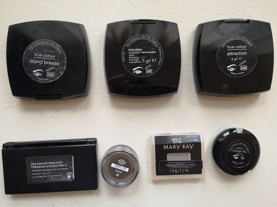 Cienie do powiek, paletki /avon /inglot/bare minerals