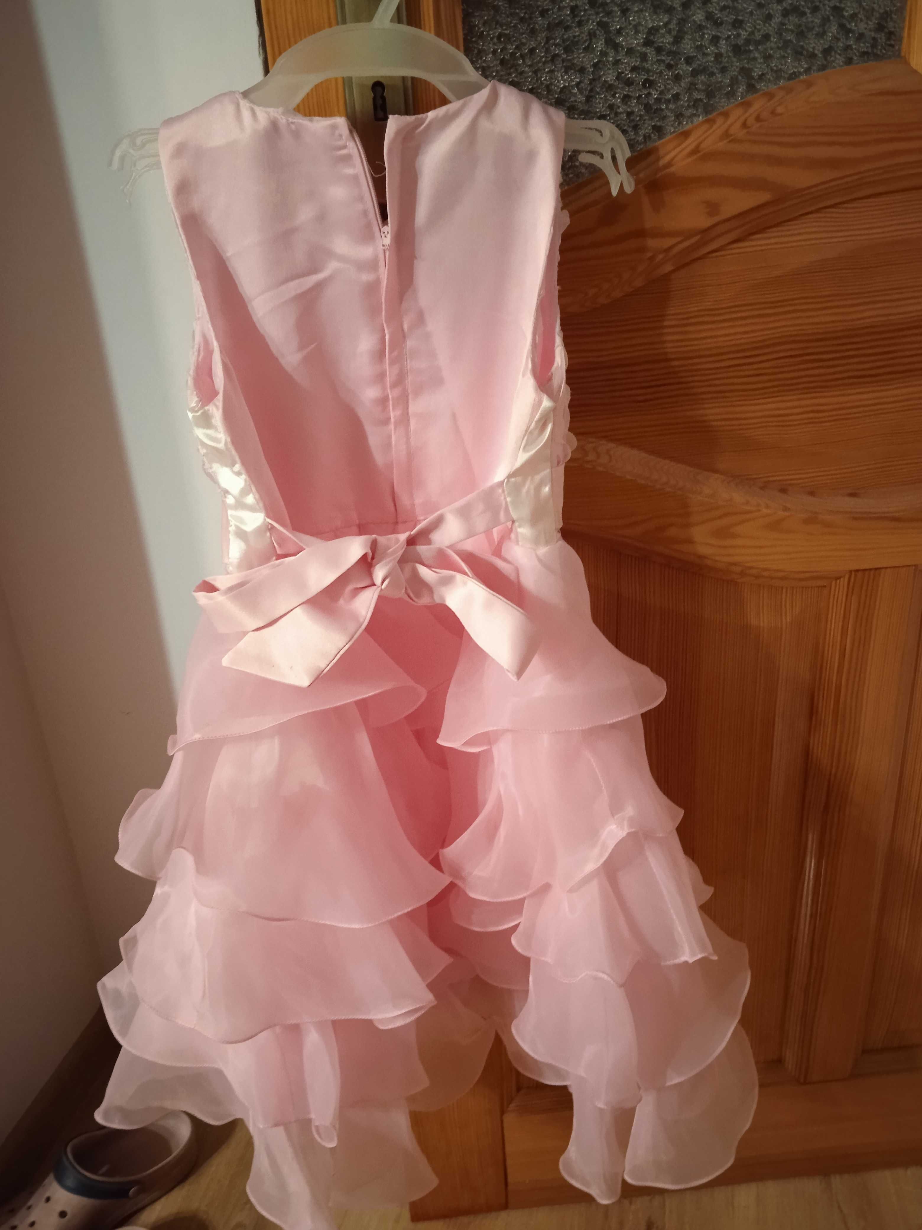 Sukienka różowa dla dziewczynki roz.140