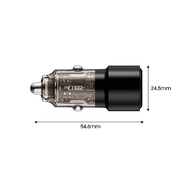 Tech-Protect Cc03/2-Port Car Charger Pd75W Black