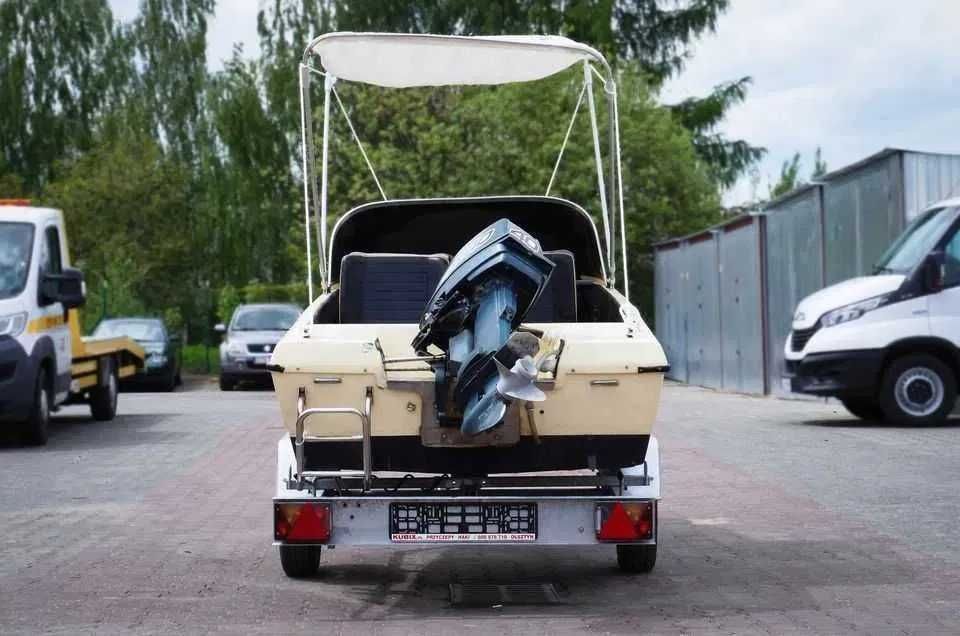 Łódź Motorowa Motorówka 40 KM Evinrude PRZYCZEPA Plandeka Bimini