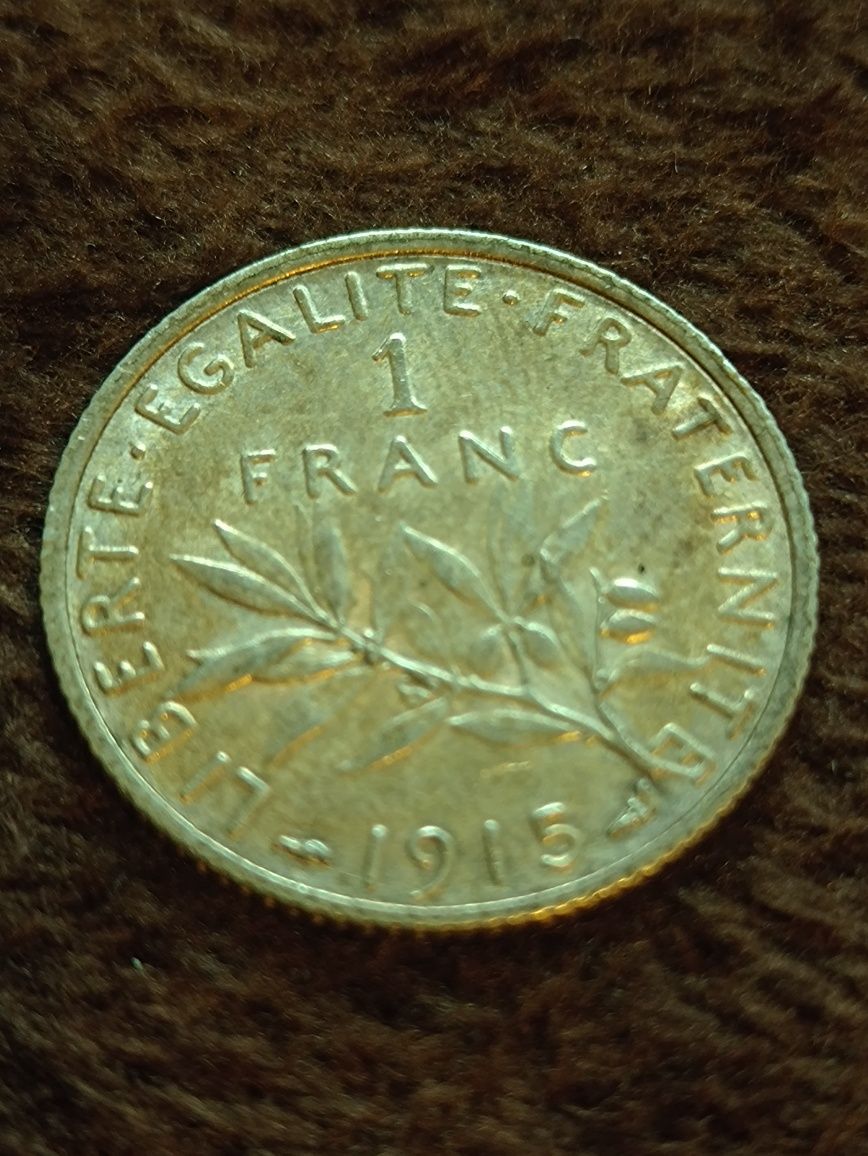 Francja 1 franc frank 1915 srebro