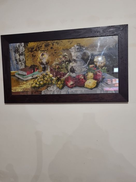 Quadro meio ponto grande natureza morta