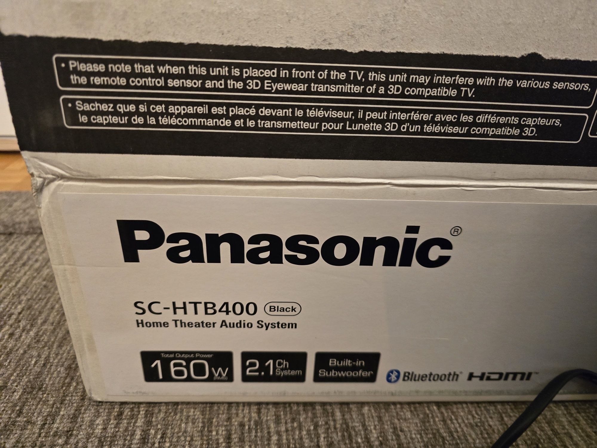 Soundbar Panasonic SC-HTB400. 160W 2.1 Bluetooth i ekran