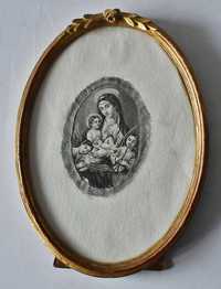 Święty obrazek " Matka Boska z Amorkami"