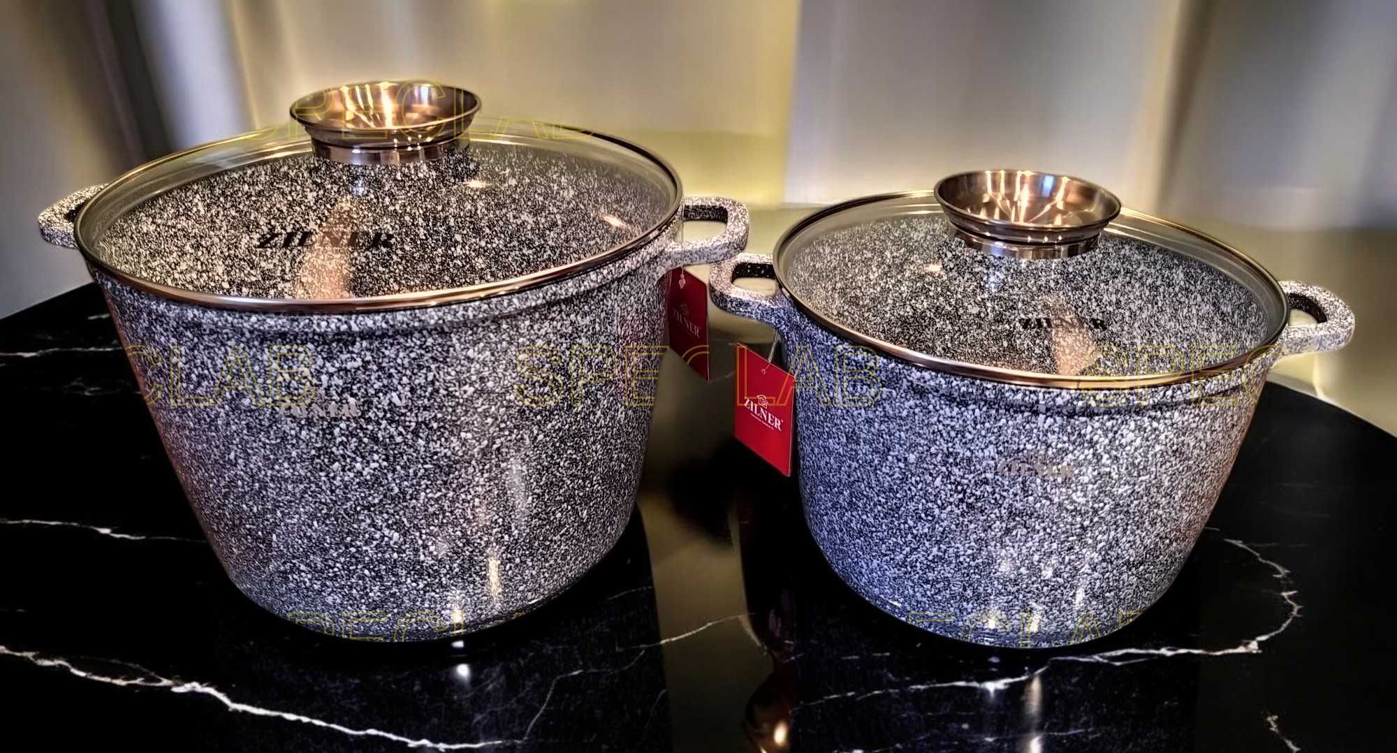 Dwa garnki ZILNER ZL-7066. Gaz, Indukcja, Ceramika