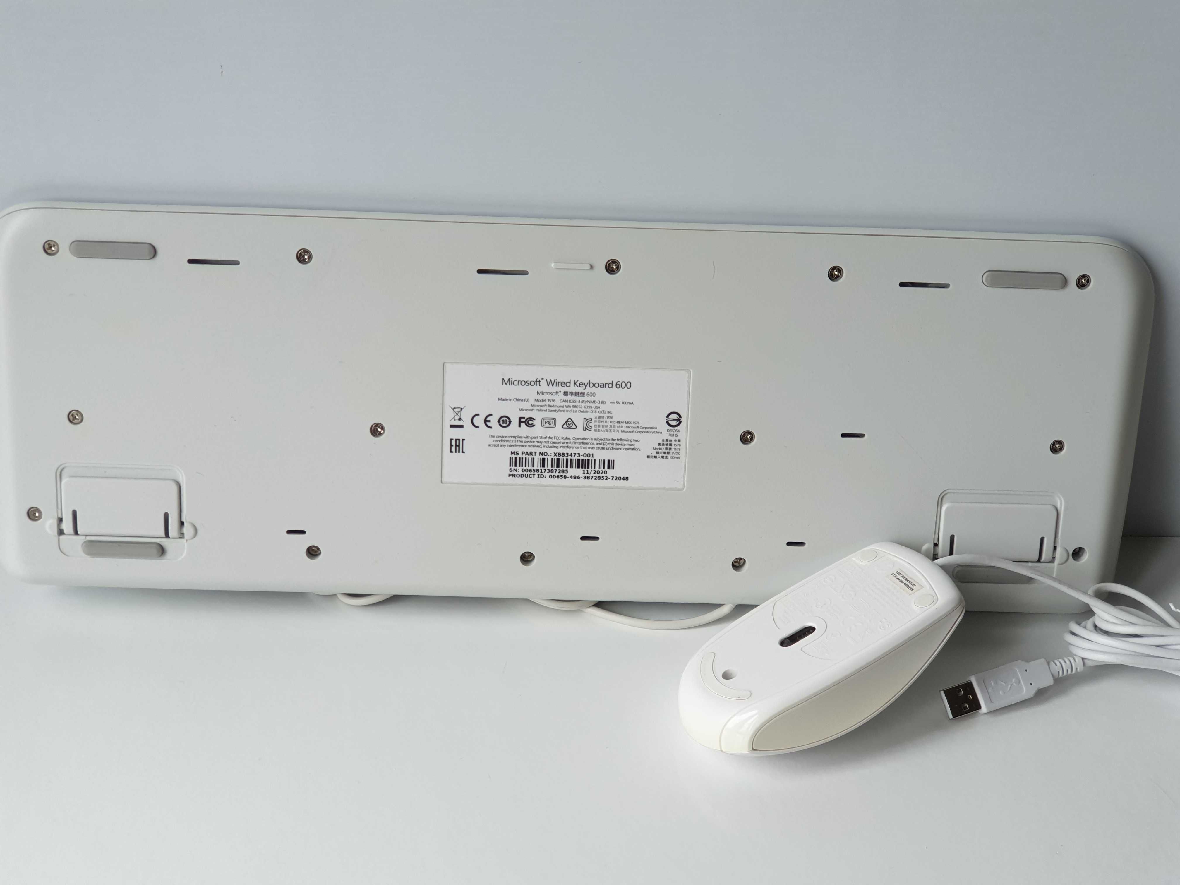 клавіатура   Microsoft 1576 USB +  миша біла USB