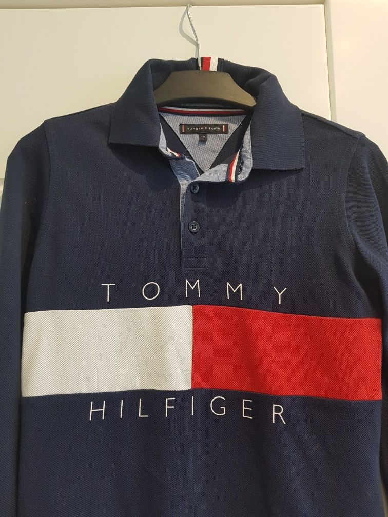 Koszulka bluzka polo długi rękaw Tommy Hilfiger rozmiar 122