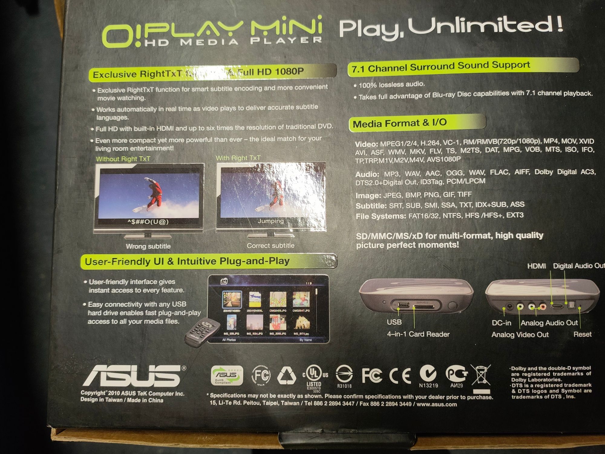 ASUS miniplay multimedia