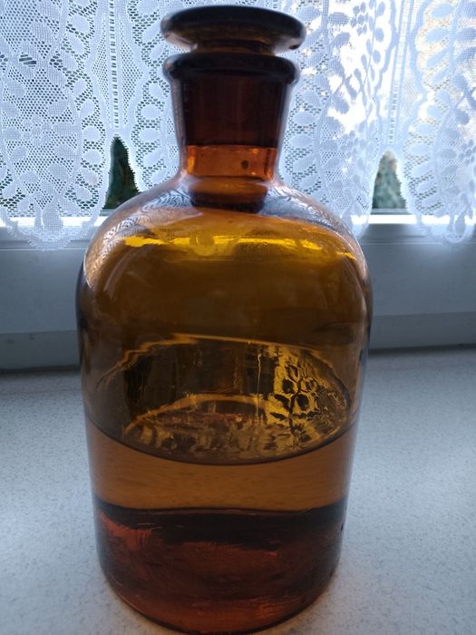 Karfka vintage butelka bursztynowa apteczna 1000ml
