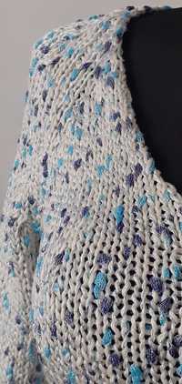 Sweterek ażurowy z kolorowymi nitkami ciekawy Bershka