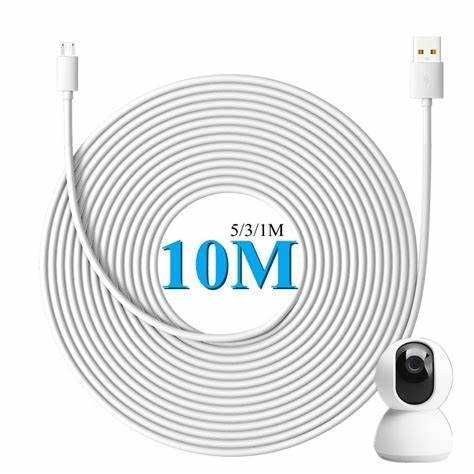Micro usb кабель питания живлення 5м 10м для ip camer камер xiaomi