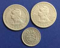 ANGOLA - 3 moedas de 50 Centavos: 2x1928 e 1x1950-Alpaca