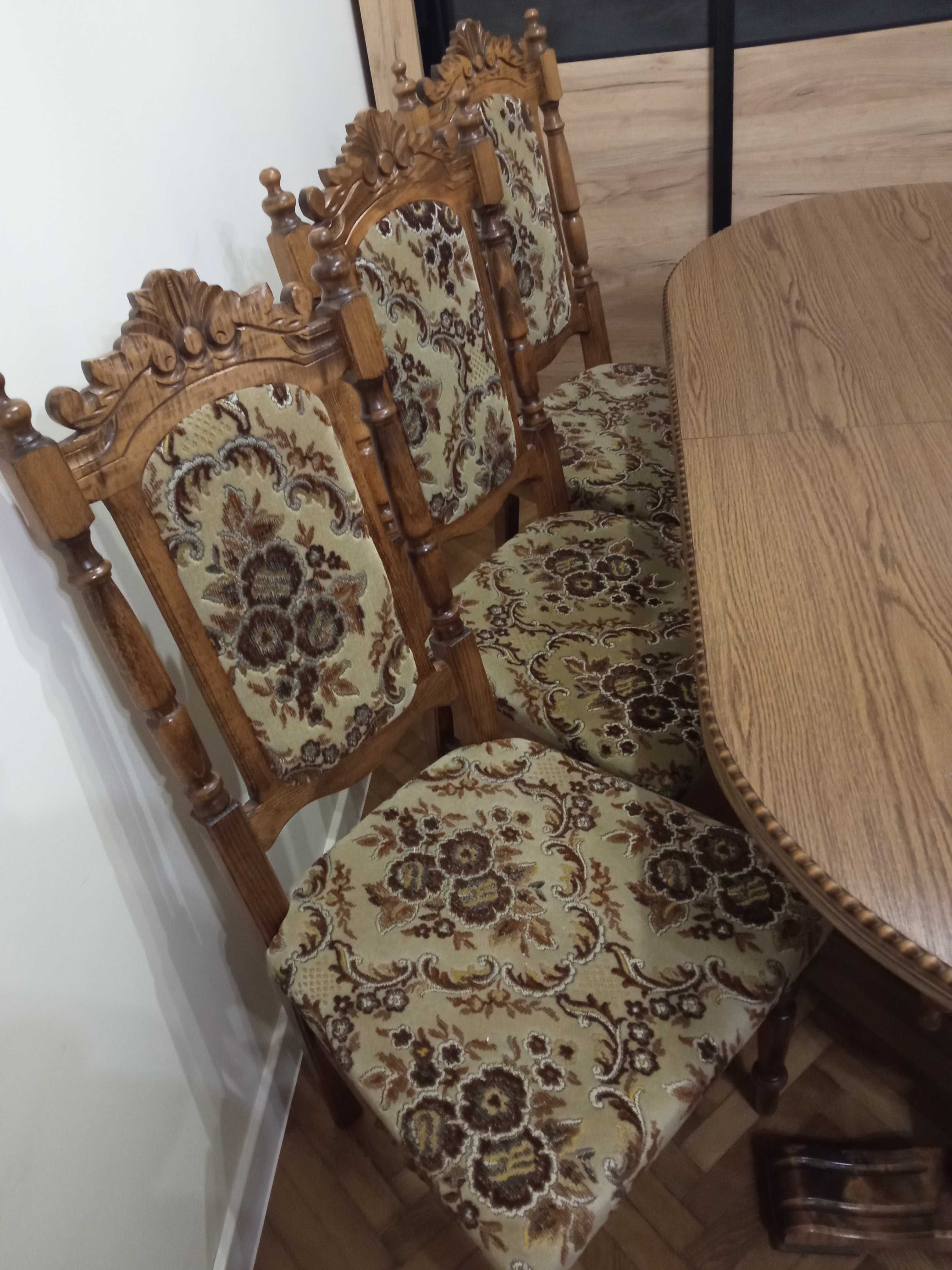 Stylowy stół rozkładany + 6 krzeseł